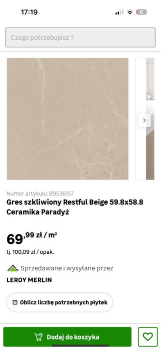 Gres Szkliwiony Paradyż Beige Mat 60x60cm