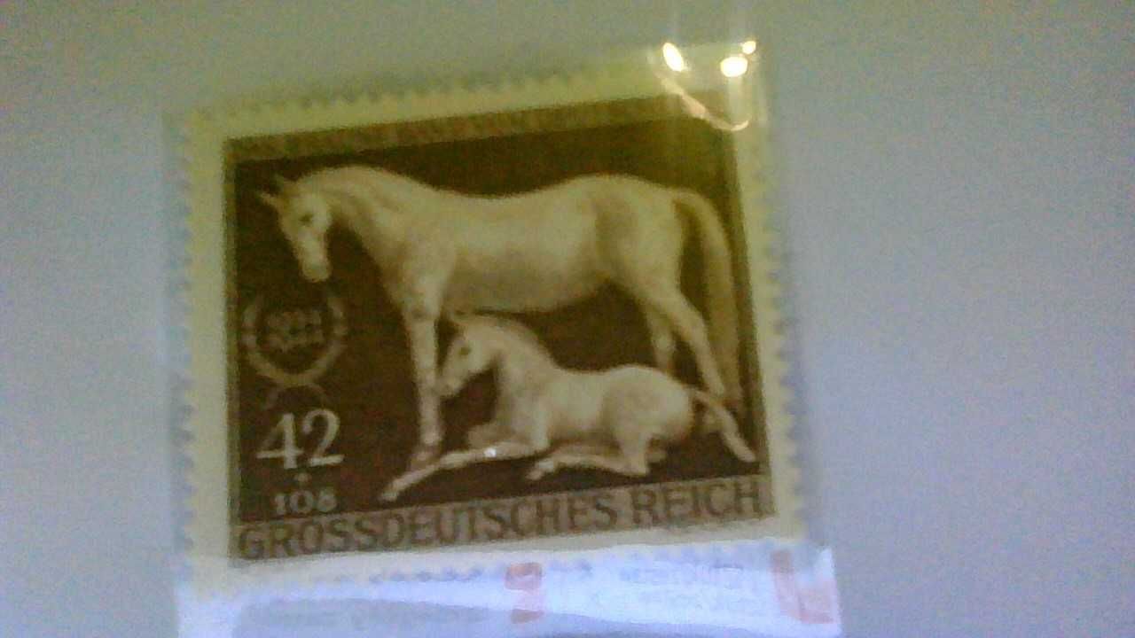 Znaczek pocztowy z 1944 rok Wyścig Białych Koni