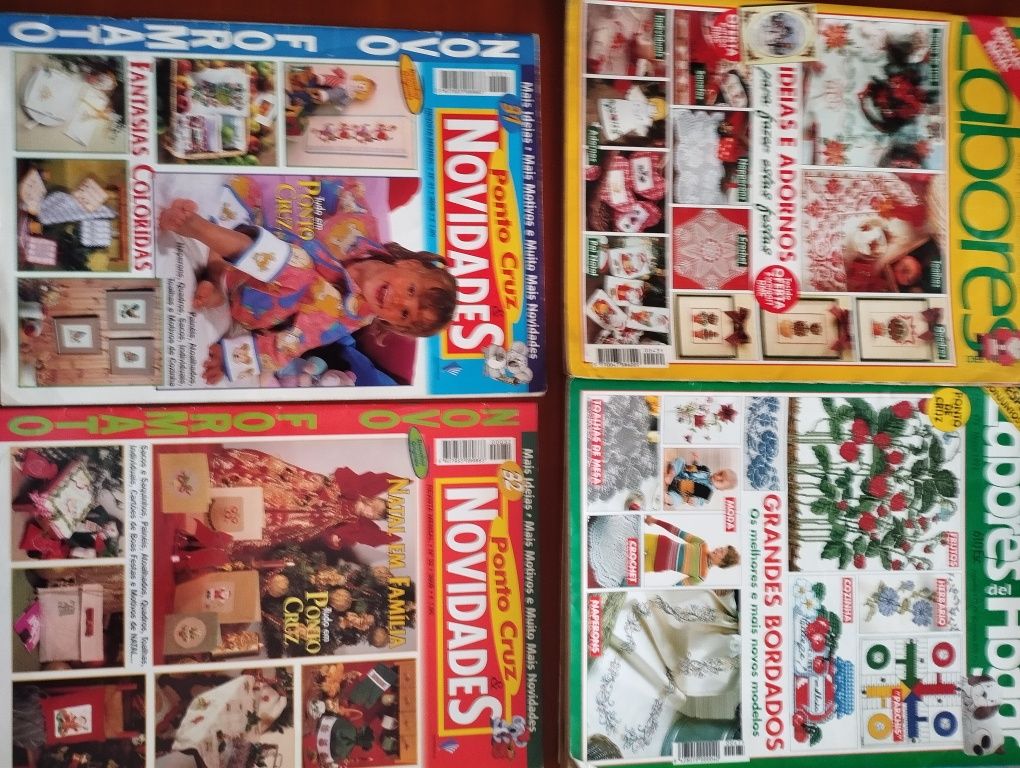 Livros de bordados e ponto de cruz