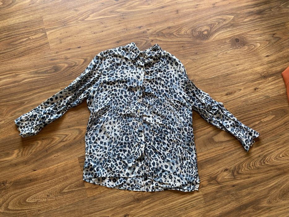 Innovazione moda X koszula niebesko biała panterka