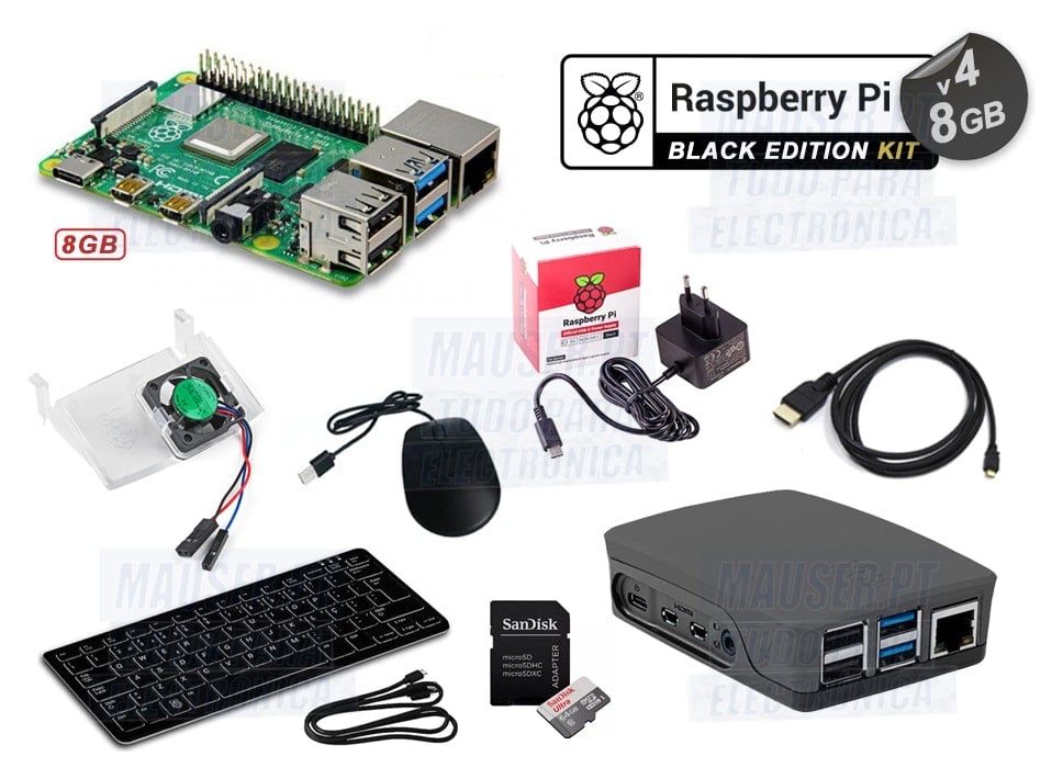 Raspberry pi 4. 8GB  kit black edition