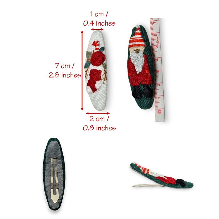Ganchos bordados à mão- Natal