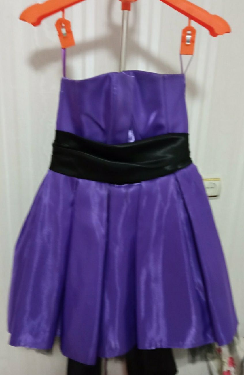 Платье на выпускной праздничное на корсете нарядное фиолетовое открыто