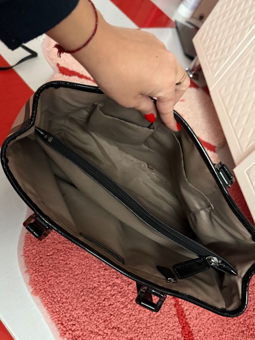 Шикарная оригинальная кожаная сумка тоут burberry pre-supernova check