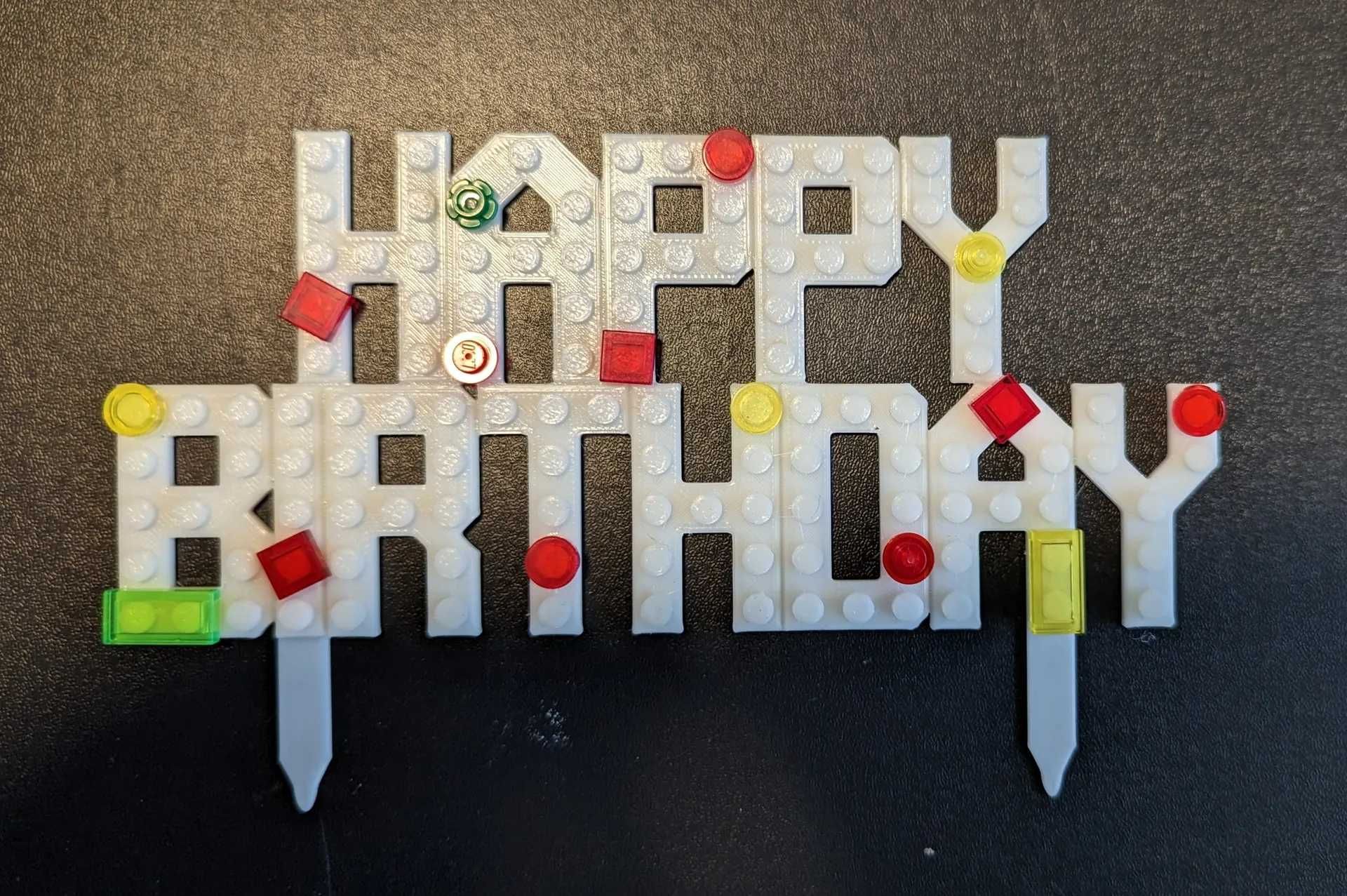 Topper urodzinowy dla fana tort LEGO Literki