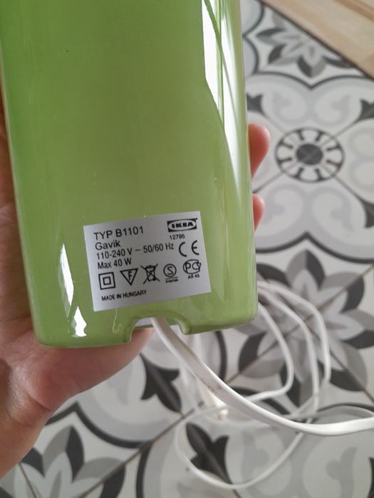 Ikea gavik lampa szklana bez klosza zielona vintage szkło