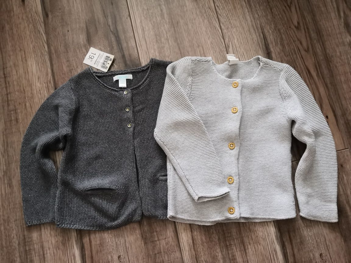 Eleganckie sweterki Obaibi i Hm - roz. 92 - Komplet