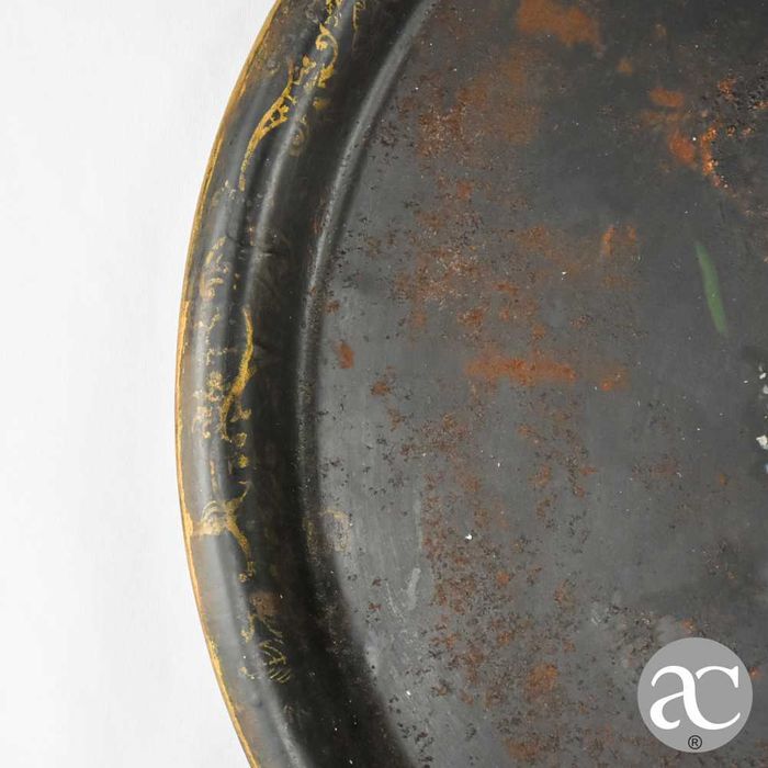 Grande Tabuleiro em folha de metal, pintado à mão, séc. XIX