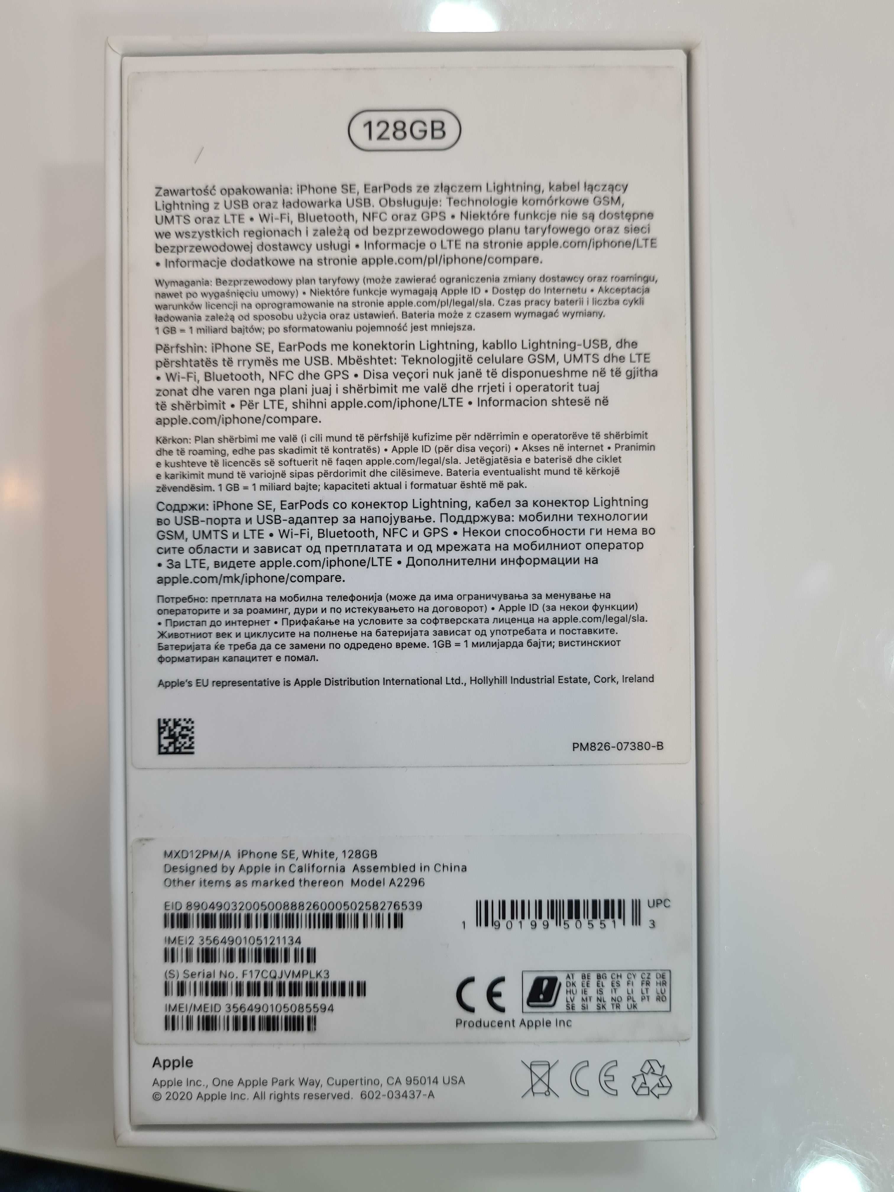 Apple iPhone SE, 128GB Biały (NOWY)
