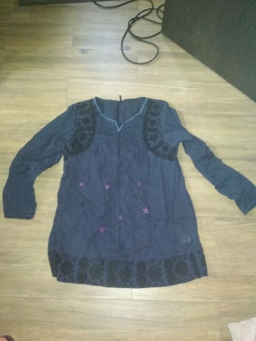 Bluzka ciążowa z długim rękawem granatowa