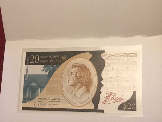 20 zł Fryderyk Chopin 200 rocznica urodzin banknot NBP 10 SZTUK