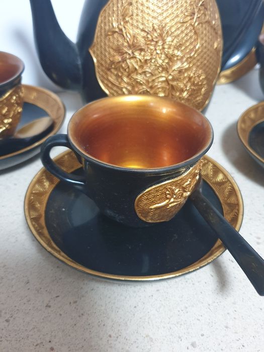 Serviço de chá asiático vintage em charão - para 4 pessoas