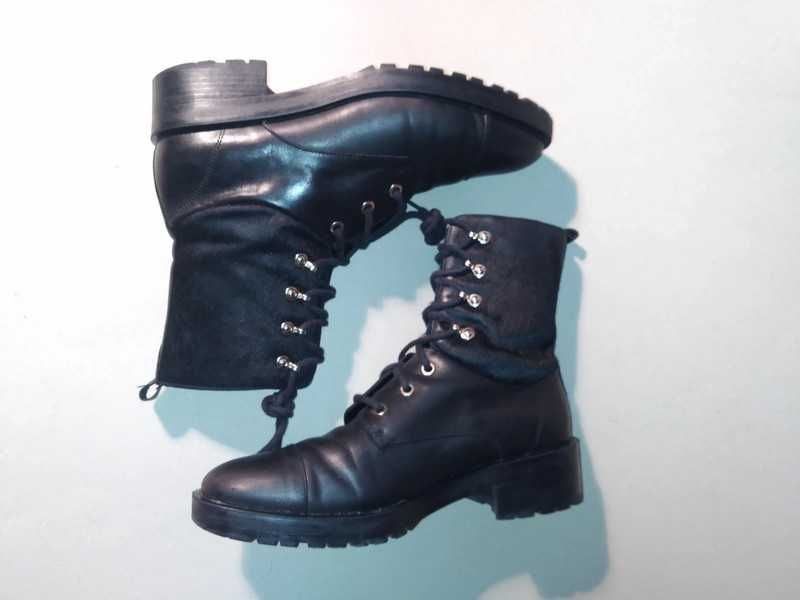 Markowe workery Massimo Dutti Zara 40 kozaki botki damskie czarne