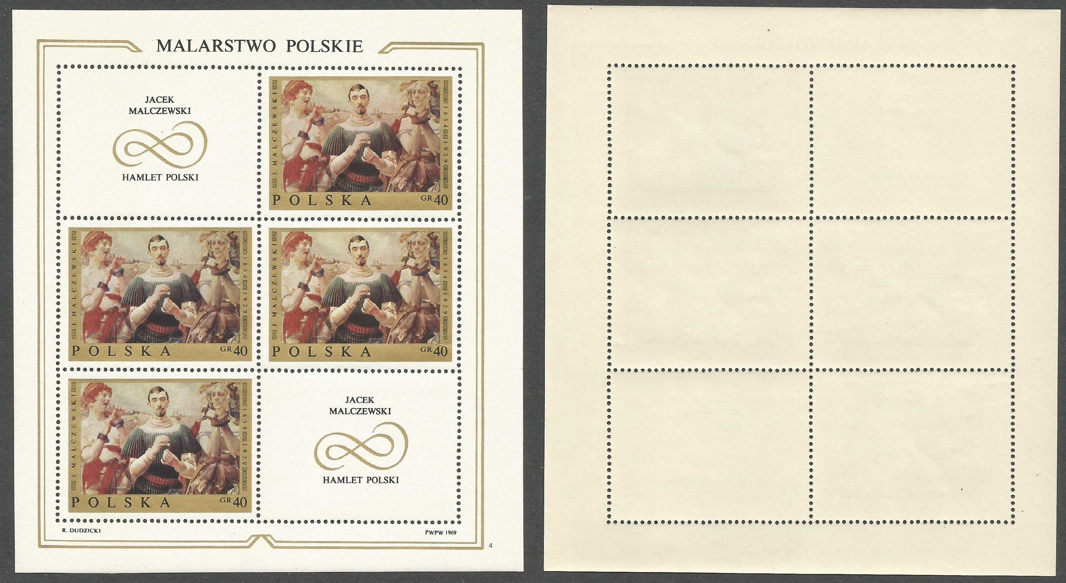 Malarstwo polskie II 1969r. Fi. 1794 – 1801 Blok 57 - 64 stan **