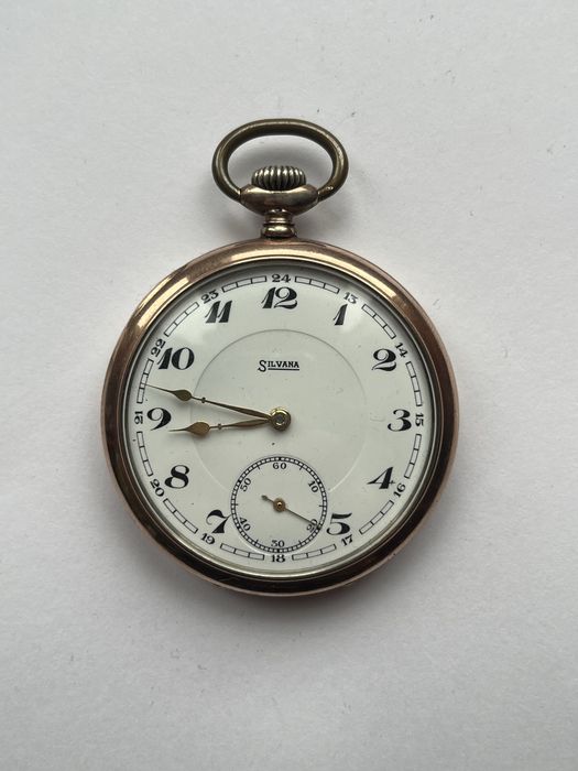 Zegarek kieszonkowy Silvana 1937r, idealny stan, na chodzie, grawer
