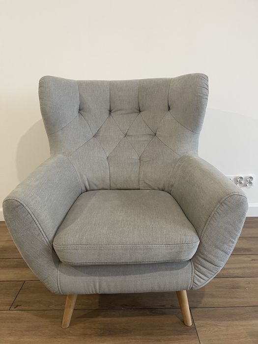 Fotel uszak szary VOSS Gala Collezione