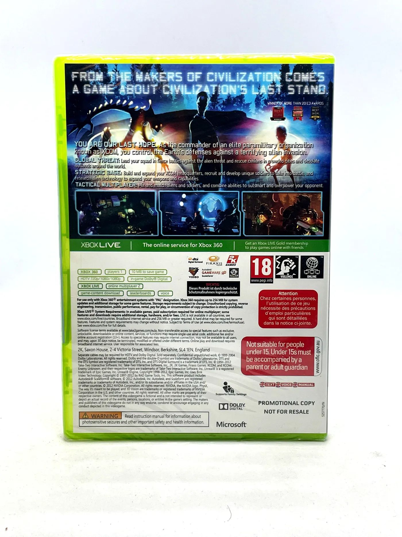 XCOM Enemy Unknown PROMO Xbox 360 (Nowa w folii) Po Angielsku
