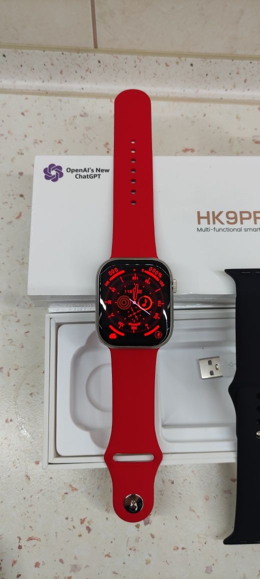 Смарт годинник HK9PRO Smart Watsh 45mm амолед дисплей OpenAl's ChatGPT