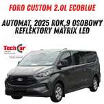 Wynajem busów FORD Custom Kombi 2.0L Ecoblue 2025r. automat. 9 osobowy