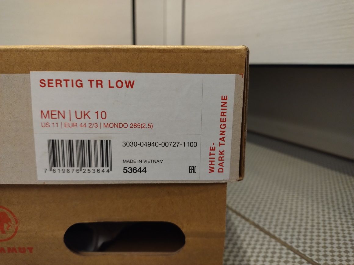Męskie buty trekkingowe Mammut Sertig TR low, rozmiar 44 i 2/3