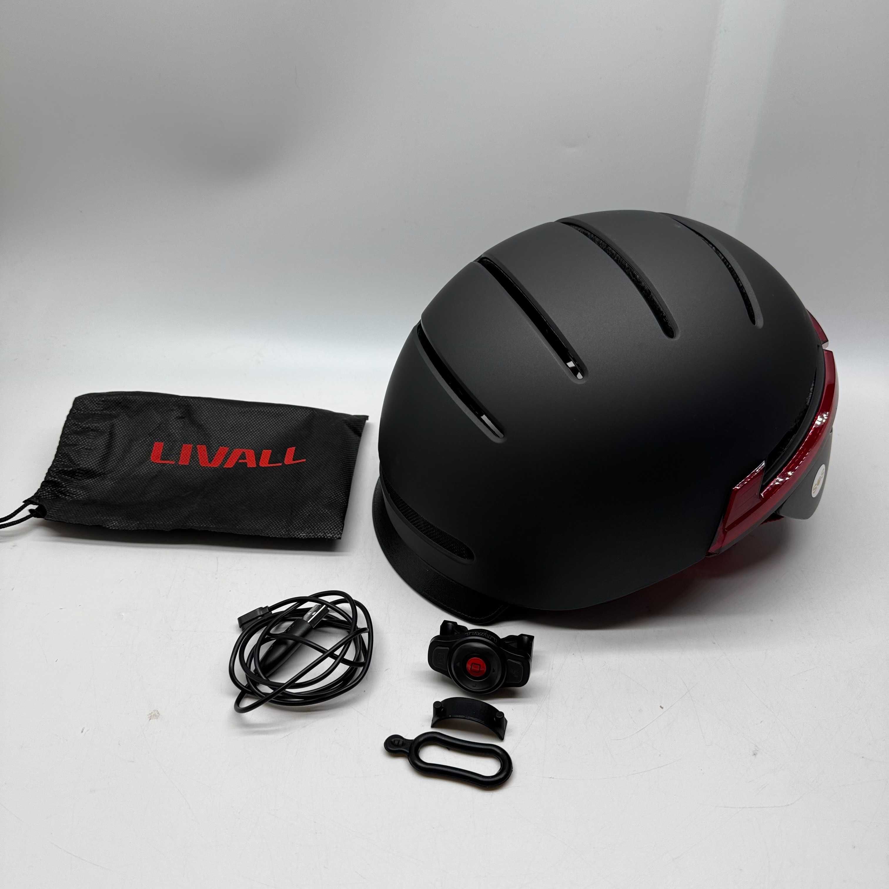 Livall BH51M Neo Kask Rowerowy Czarny LED, z głośnikami JBL, rozmiar M