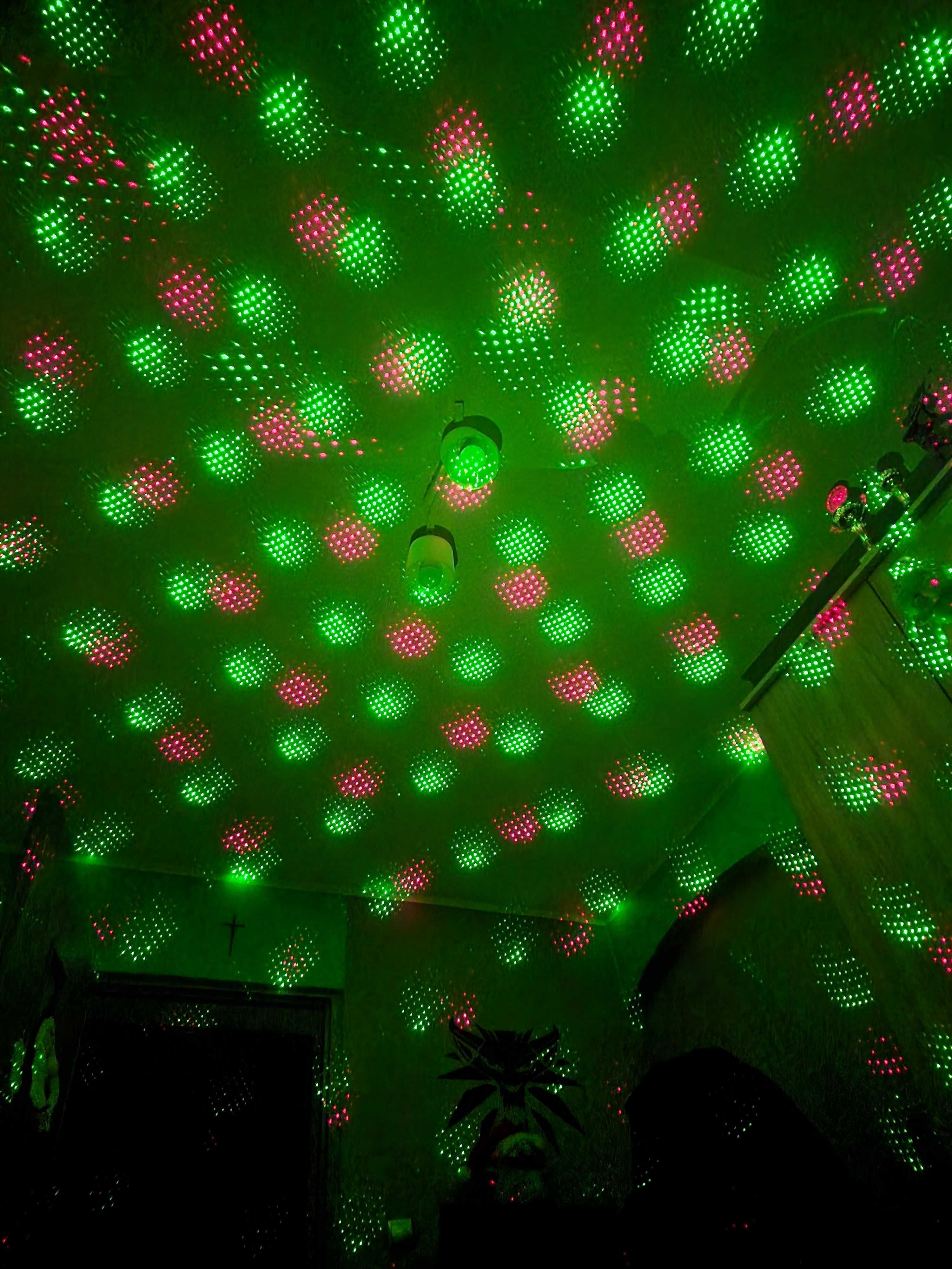 Projektor laserowy gwiezdne niebo czerwono-zielone lasery sylwester