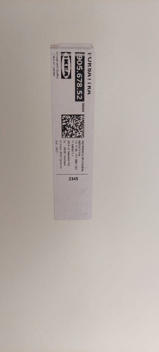 Panel Ikea forbratta 905.670.52, biały połysk.