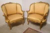 Par antigas Poltronas  (ou Cadeirões, Bergeres, Cadeiras) Luís XV