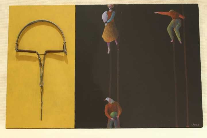 Original Alfredo Luz Técnica Mista em Madeira "Ratoeira" Assinado