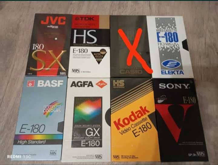 Видеокассеты новые Kodak, Agfa, Basf, JVC, Sony, TDK