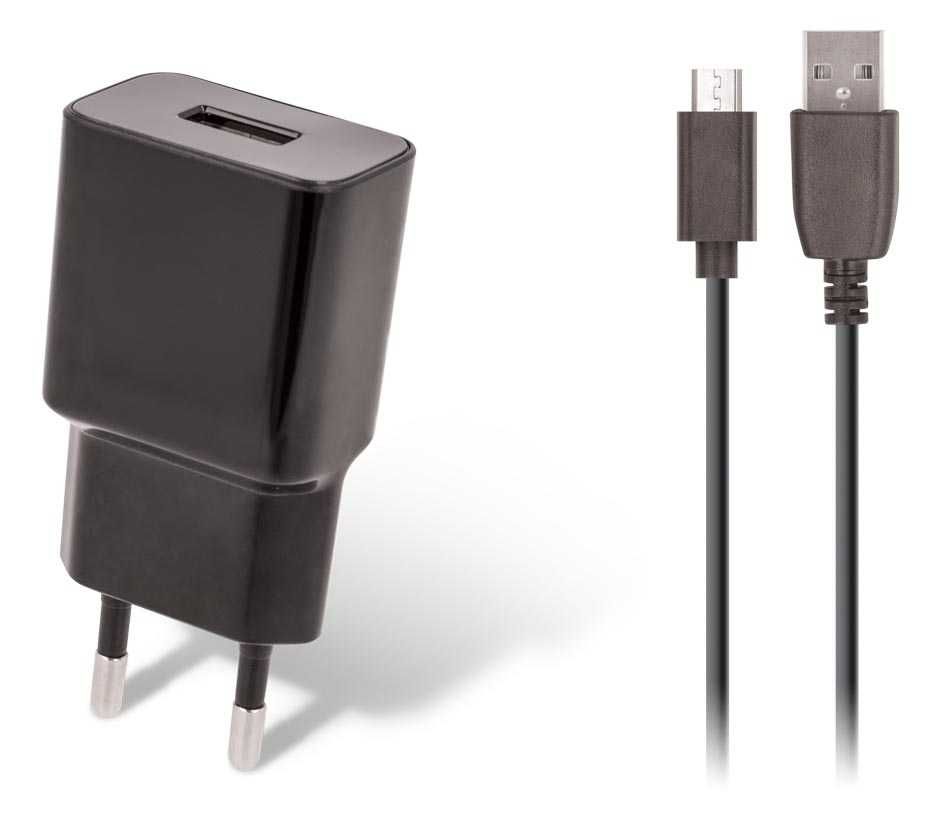 Uniwersalna Ładowarka Sieciowa USB + Kabel Micro USB kolor czarny