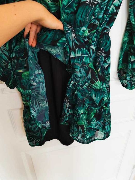 Sukienka hiszpanka w liście tropikalne, rozmiar S/M Mohito