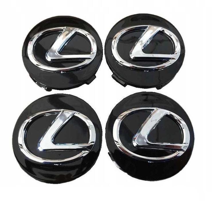 4x Dekielki Dekielek Do Alufelg LEXUS 62mm Grafit, Czarny, Srebrny