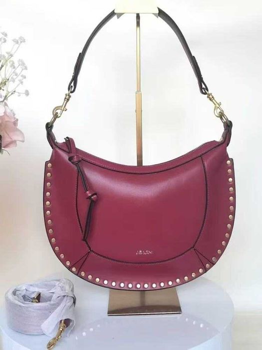 ISABEL MARANT – Bolsa Feminina de Couro com Logo e Tachas