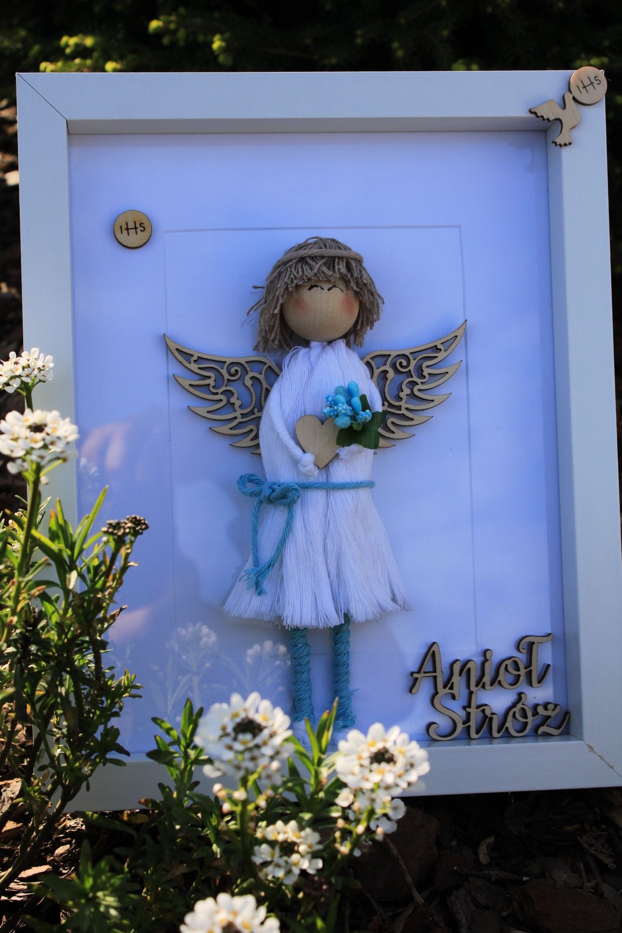 Anioł w ramce  dekoracja urodziny komunia
