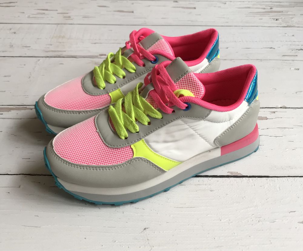 Neonowe Damskie Buty Sneakersy Claudia Ghizzani 36 Nowe!