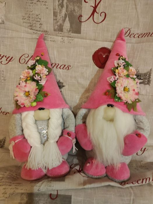 Семейная пара скандинавских гномов летняя коллекция