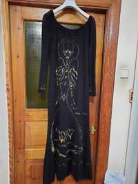 Черное длинное платье из органического трикотажа