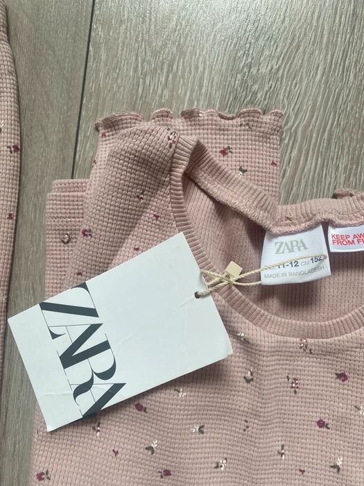 Zara piżama w kwiatki z gofrowej tkaniny rozmiar 152
