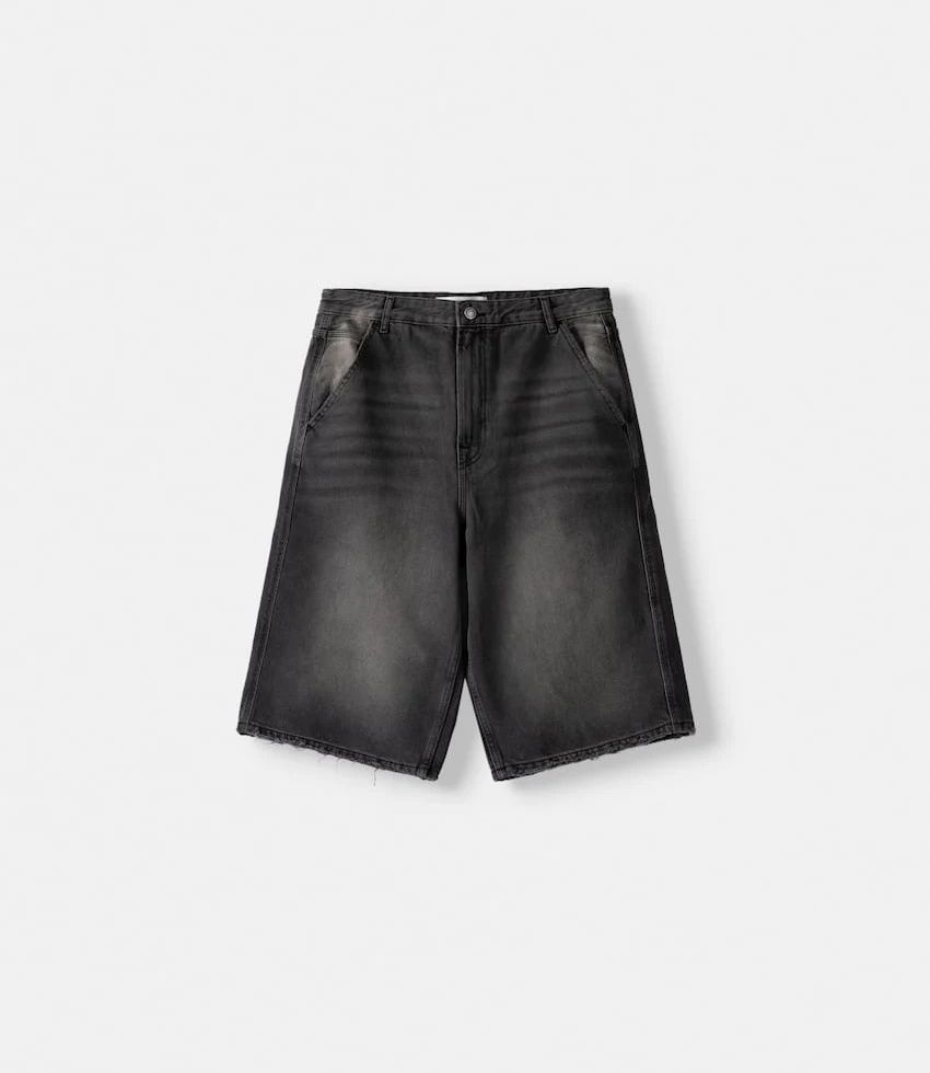 BERSHKA Denim skater shorts