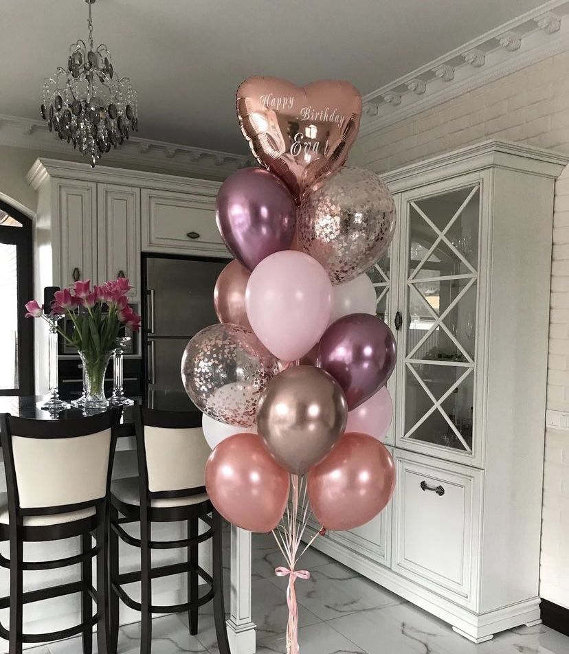 Гелевые шары воздушные шары сердца на день рождения девушке