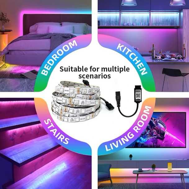 Pasek taśma LED RGB - aplikacja TUYA - 5 metrów - NOWA - 3szt