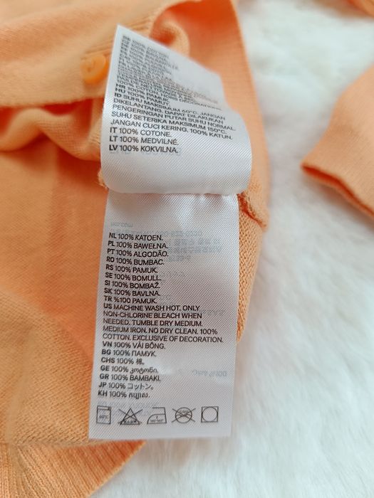 Pomarańczowy kardigan sweterek dziewczęcy 100% Bawełny 122/128 cm H&M