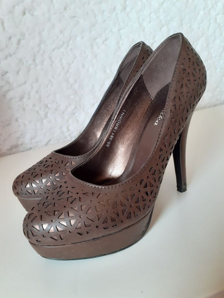 Szpilki r 38 buty na obcasie, czółenka na platformie, półbuty
