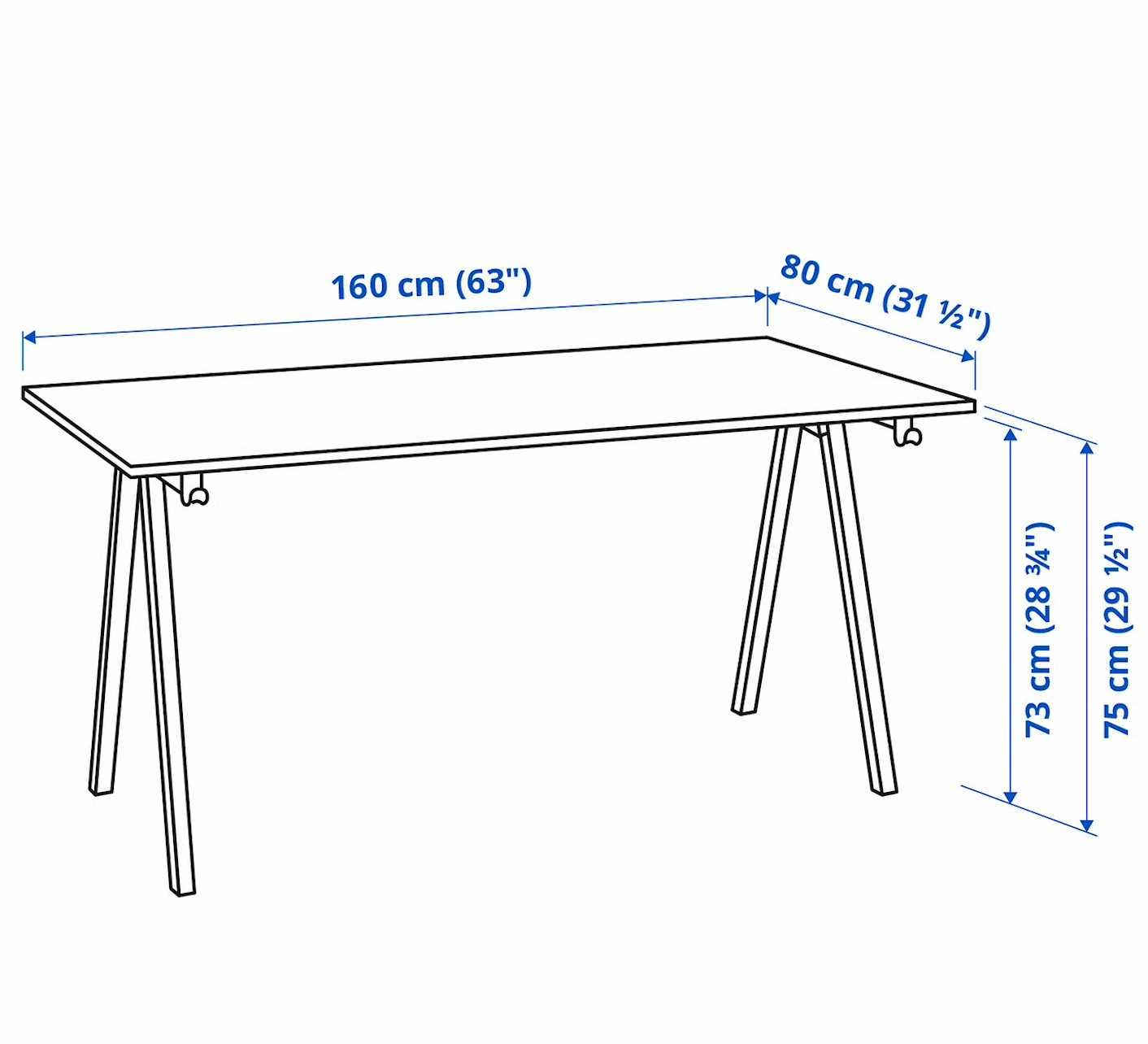 TROTTEN mesa IKEA 160x80 cm [Usado]