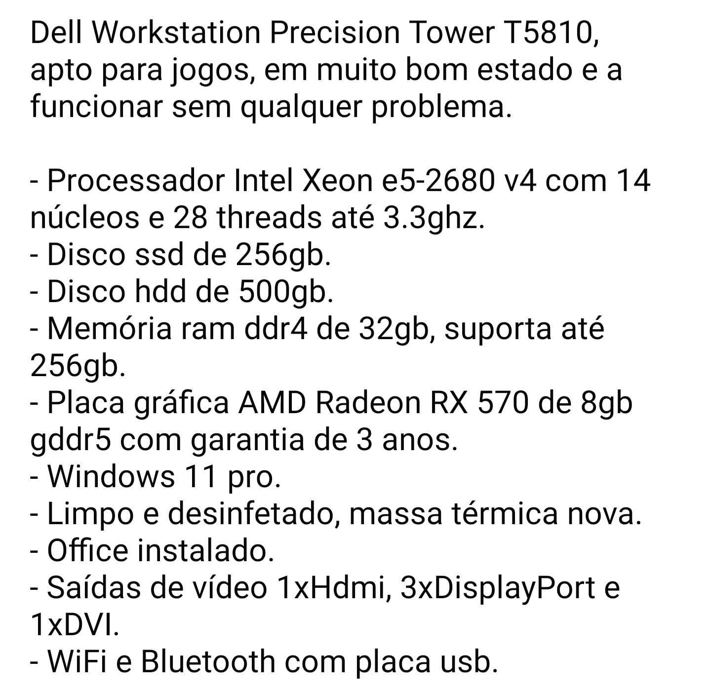 Vendo Pc gammin Dell