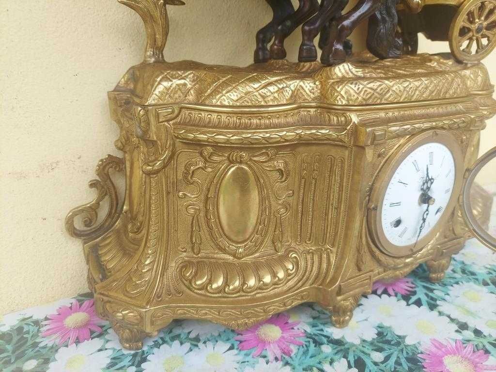 Stary zegar kominkowy empire rydwan rzymski olbrzymi nr 18