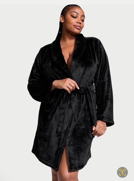 VICTORIA'S SECRET oryginalny z USA szlafrok czarny M L