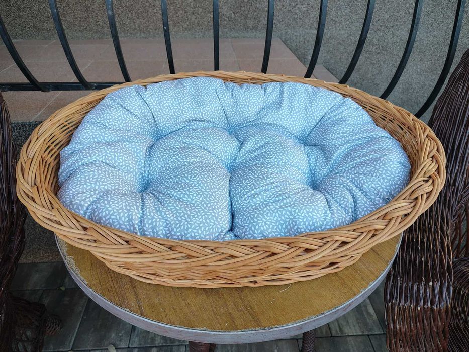 Legowisko dla psa wiklinowe szare + gratis