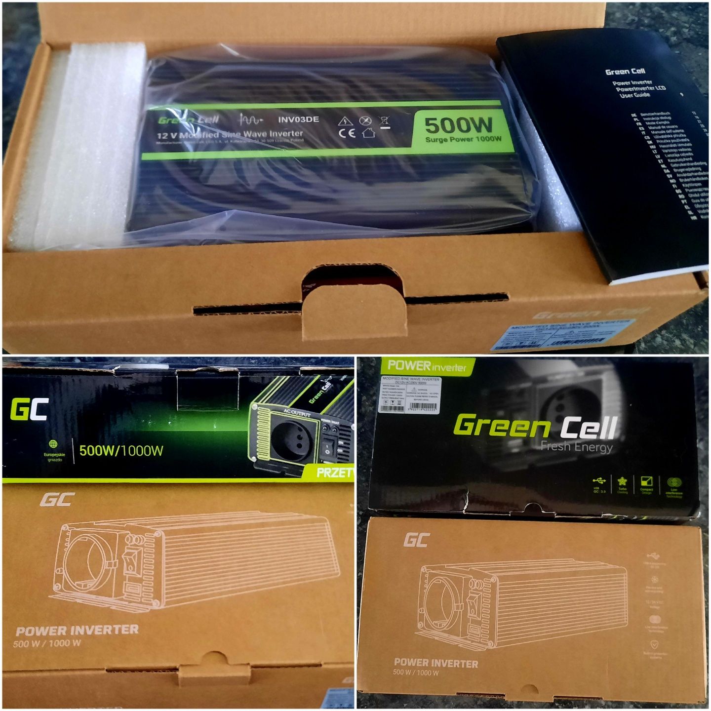 Інвертор перетворювач 12V Green Cell, акумулятор 12v 100ah